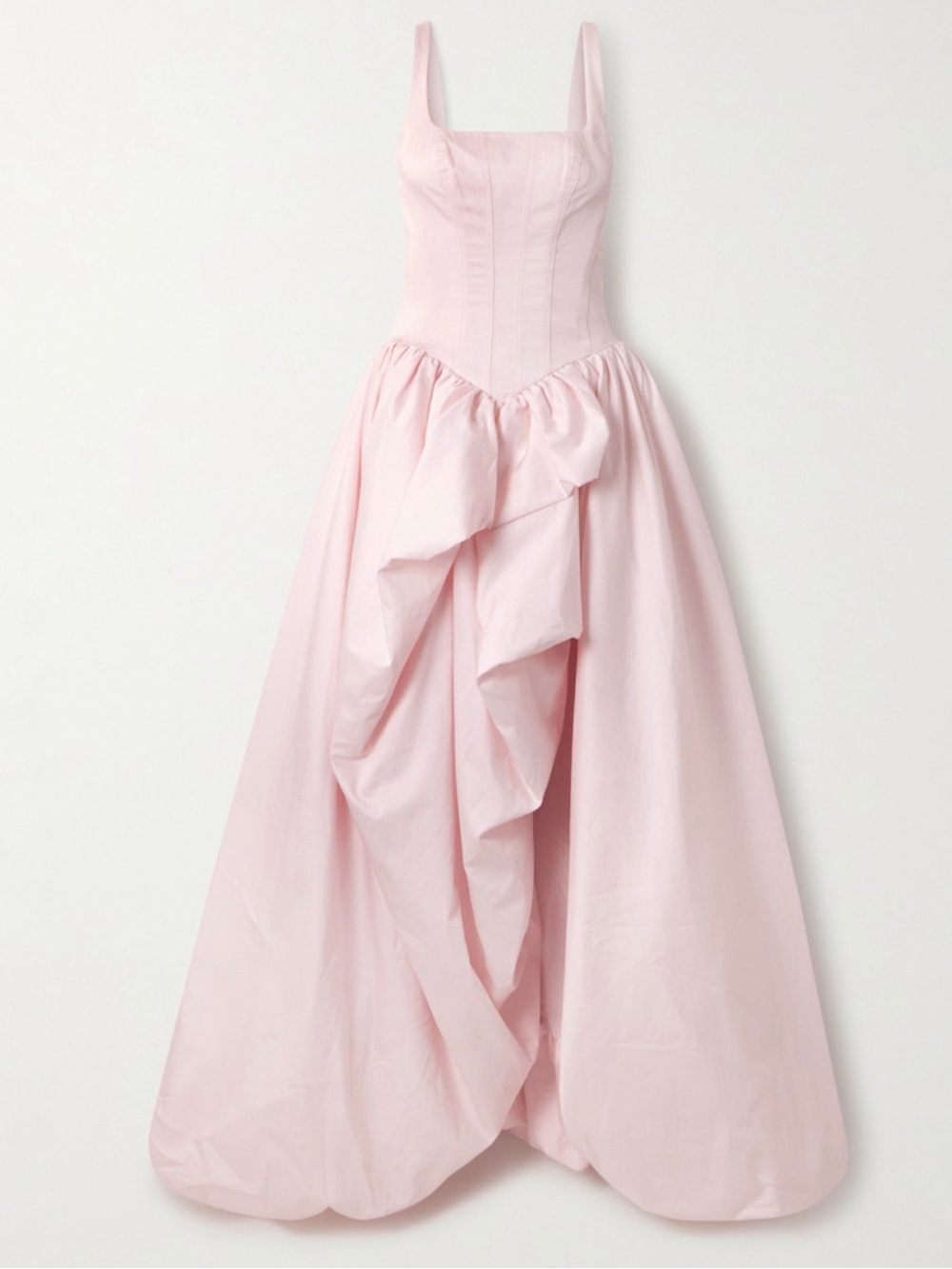 AJE.
Alani asymmetric ruffled pleated cotton-twill gown  size 12 UK/AU 8 US